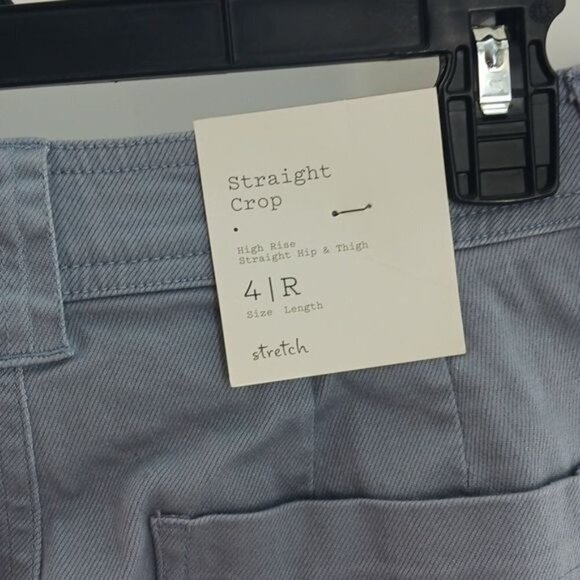 A New Day Pants Gray High Rise Straight Crop Stretch Womens Size 4 - Picture 5 of 7